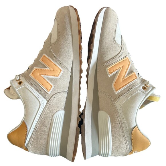 New Balance 574 Womens Size 9B Suede Mesh Gray Orange Sneaker Shoes WL574COR - Picture 4 of 10
